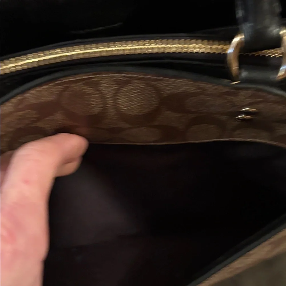 Coach Lilly Carry all Brown and Rust Signature Satchel L2123-9106